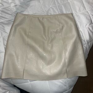 Francesca’s Off White Leather Skirt